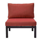 LeisureMod Hamilton, ensemble de 4 fauteuils de patio en aluminium, chaises d'extérieur modernes avec coussins, sièges résistants aux intempéries pour patio, terrasse, véranda