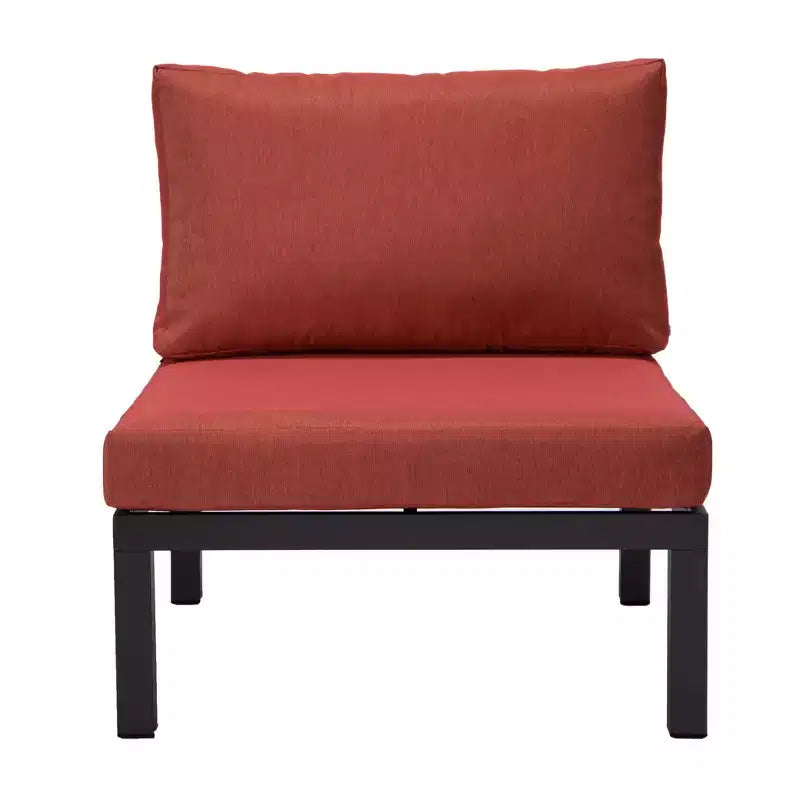 LeisureMod Hamilton, ensemble de 4 fauteuils de patio en aluminium, chaises d'extérieur modernes avec coussins, sièges résistants aux intempéries pour patio, terrasse, véranda