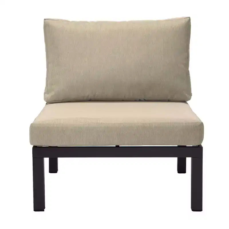 LeisureMod Hamilton, ensemble de 4 fauteuils de patio en aluminium, chaises d'extérieur modernes avec coussins, sièges résistants aux intempéries pour patio, terrasse, véranda