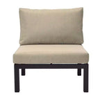 LeisureMod Hamilton, ensemble de 4 fauteuils de patio en aluminium, chaises d'extérieur modernes avec coussins, sièges résistants aux intempéries pour patio, terrasse, véranda