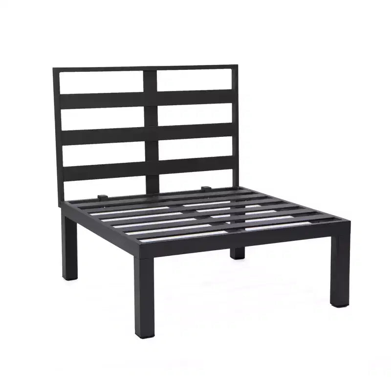 LeisureMod Hamilton, ensemble de 4 fauteuils de patio en aluminium, chaises d'extérieur modernes avec coussins, sièges résistants aux intempéries pour patio, terrasse, véranda