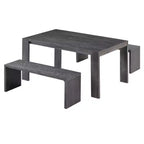 Ensemble de salle à manger 3 pièces style ferme, table de salle à manger et 2 bancs pour salle à manger, cuisine et salon - ModernLuxe