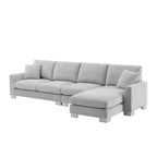 Canapé d'angle surdimensionné Whisen Modern, ensemble de canapé de luxe en forme de L avec méridienne et 2 oreillers