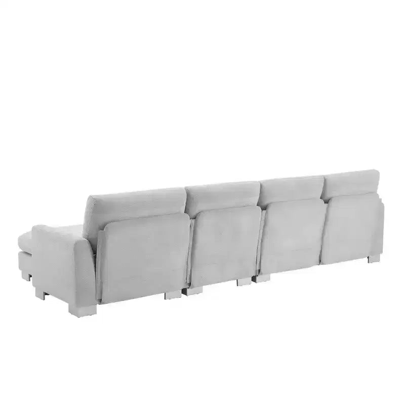 Canapé d'angle surdimensionné Whisen Modern, ensemble de canapé de luxe en forme de L avec méridienne et 2 oreillers