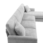 Canapé d'angle surdimensionné Whisen Modern, ensemble de canapé de luxe en forme de L avec méridienne et 2 oreillers