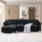 Canapé d'angle surdimensionné Whisen Modern, ensemble de canapé de luxe en forme de L avec méridienne et 2 oreillers