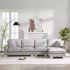 Canapé d'angle surdimensionné Whisen Modern, ensemble de canapé de luxe en forme de L avec méridienne et 2 oreillers