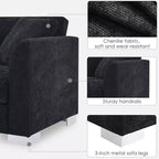 Canapé d'angle surdimensionné Whisen Modern, ensemble de canapé de luxe en forme de L avec méridienne et 2 oreillers