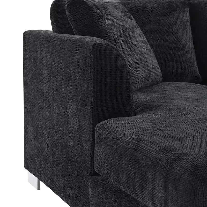 Canapé d'angle surdimensionné Whisen Modern, ensemble de canapé de luxe en forme de L avec méridienne et 2 oreillers