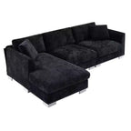 Canapé d'angle surdimensionné Whisen Modern, ensemble de canapé de luxe en forme de L avec méridienne et 2 oreillers
