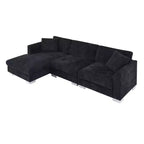 Canapé d'angle surdimensionné Whisen Modern, ensemble de canapé de luxe en forme de L avec méridienne et 2 oreillers