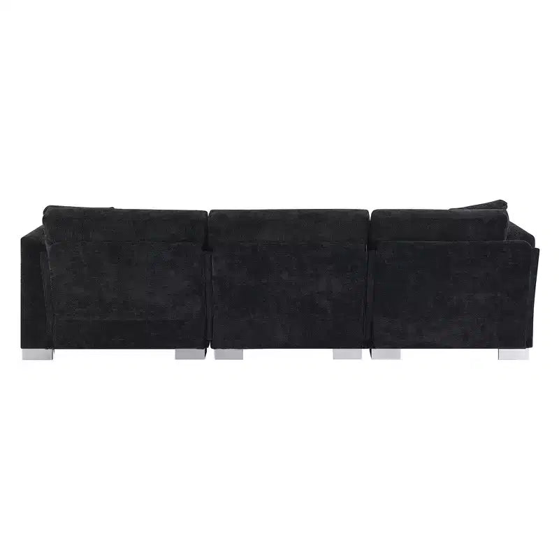 Canapé d'angle surdimensionné Whisen Modern, ensemble de canapé de luxe en forme de L avec méridienne et 2 oreillers