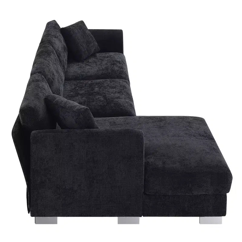 Canapé d'angle surdimensionné Whisen Modern, ensemble de canapé de luxe en forme de L avec méridienne et 2 oreillers