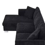 Canapé d'angle surdimensionné Whisen Modern, ensemble de canapé de luxe en forme de L avec méridienne et 2 oreillers