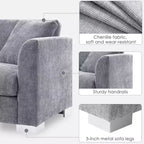 Canapé d'angle surdimensionné Whisen Modern, ensemble de canapé de luxe en forme de L avec méridienne et 2 oreillers