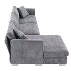 Canapé d'angle surdimensionné Whisen Modern, ensemble de canapé de luxe en forme de L avec méridienne et 2 oreillers