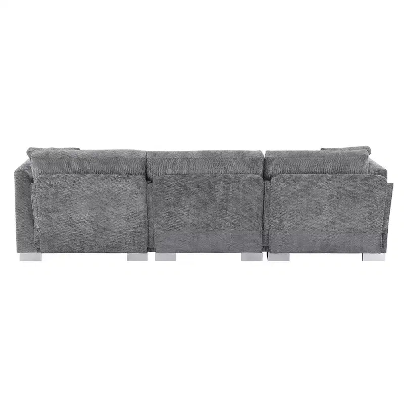 Canapé d'angle surdimensionné Whisen Modern, ensemble de canapé de luxe en forme de L avec méridienne et 2 oreillers