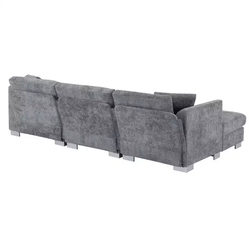 Canapé d'angle surdimensionné Whisen Modern, ensemble de canapé de luxe en forme de L avec méridienne et 2 oreillers