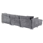 Canapé d'angle surdimensionné Whisen Modern, ensemble de canapé de luxe en forme de L avec méridienne et 2 oreillers