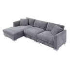 Canapé d'angle surdimensionné Whisen Modern, ensemble de canapé de luxe en forme de L avec méridienne et 2 oreillers