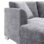 Canapé d'angle surdimensionné Whisen Modern, ensemble de canapé de luxe en forme de L avec méridienne et 2 oreillers