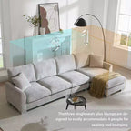 Canapé d'angle surdimensionné Whisen Modern, ensemble de canapé de luxe en forme de L avec méridienne et 2 oreillers