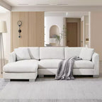 Canapé d'angle surdimensionné Whisen Modern, ensemble de canapé de luxe en forme de L avec méridienne et 2 oreillers