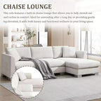 Canapé d'angle surdimensionné Whisen Modern, ensemble de canapé de luxe en forme de L avec méridienne et 2 oreillers