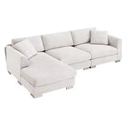 Canapé d'angle surdimensionné Whisen Modern, ensemble de canapé de luxe en forme de L avec méridienne et 2 oreillers