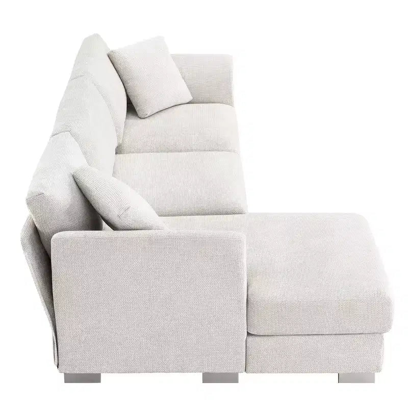 Canapé d'angle surdimensionné Whisen Modern, ensemble de canapé de luxe en forme de L avec méridienne et 2 oreillers