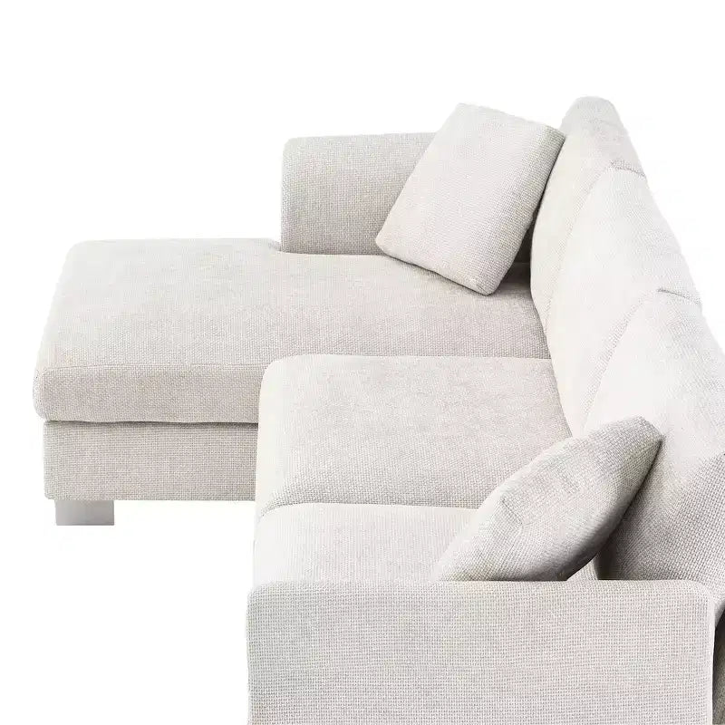 Canapé d'angle surdimensionné Whisen Modern, ensemble de canapé de luxe en forme de L avec méridienne et 2 oreillers