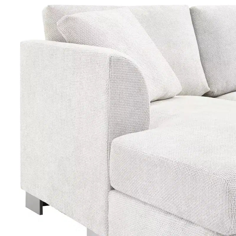 Canapé d'angle surdimensionné Whisen Modern, ensemble de canapé de luxe en forme de L avec méridienne et 2 oreillers