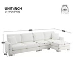 Canapé d'angle surdimensionné Whisen Modern, ensemble de canapé de luxe en forme de L avec méridienne et 2 oreillers