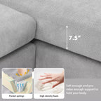 Canapé d'angle surdimensionné Whisen Modern, ensemble de canapé de luxe en forme de L avec méridienne et 2 oreillers