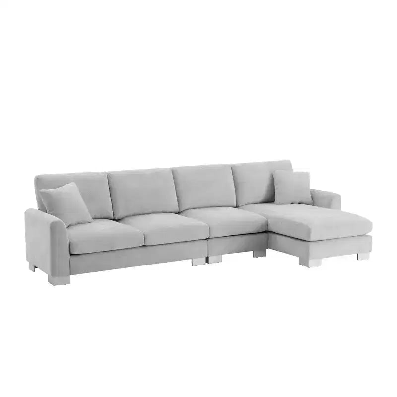 Canapé d'angle surdimensionné Whisen Modern, ensemble de canapé de luxe en forme de L avec méridienne et 2 oreillers