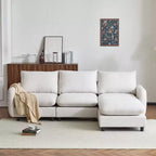 Christopher Knight Home Acker, ensemble de canapé sectionnel en forme de L moderne et rembourré en 4 pièces, blanc