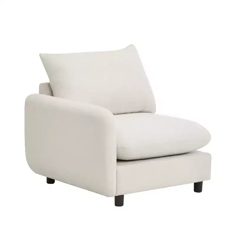 Christopher Knight Home Acker, ensemble de canapé sectionnel en forme de L moderne et rembourré en 4 pièces, blanc