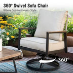 Ensemble de conversation d'extérieur Captiva Designs en corde tressée avec fauteuils pivotants pour bord de piscine, jardin et arrière-cour