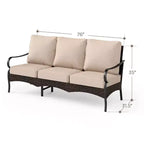 Captiva Designs – Ensemble de patio extérieur 4 pièces très grand format en métal et rotin avec foyer et fauteuils à bascule