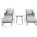 Ensemble de 5 chaises longues Narda – Intérieur/Extérieur – PAT9018 – Safavieh