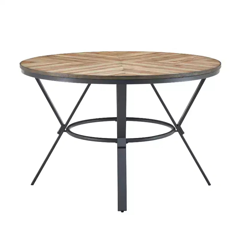 Ensemble de salle à manger 5 pièces avec 4 chaises de salle à manger et table ronde/carrée, Noir+Naturel/Noyer-ModernLuxe