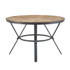 Ensemble de salle à manger 5 pièces avec 4 chaises de salle à manger et table ronde/carrée, Noir+Naturel/Noyer-ModernLuxe
