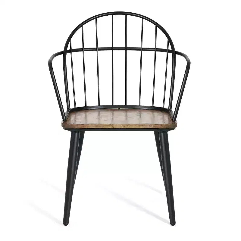 Ensemble de salle à manger 5 pièces avec 4 chaises de salle à manger et table ronde/carrée, Noir+Naturel/Noyer-ModernLuxe
