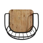 Ensemble de salle à manger 5 pièces avec 4 chaises de salle à manger et table ronde/carrée, Noir+Naturel/Noyer-ModernLuxe