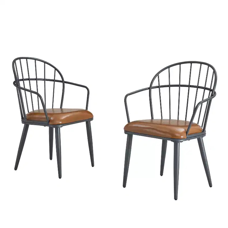 Ensemble de salle à manger 5 pièces avec 4 chaises de salle à manger et table ronde/carrée, Noir+Naturel/Noyer-ModernLuxe