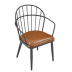 Ensemble de salle à manger 5 pièces avec 4 chaises de salle à manger et table ronde/carrée, Noir+Naturel/Noyer-ModernLuxe