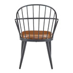 Ensemble de salle à manger 5 pièces avec 4 chaises de salle à manger et table ronde/carrée, Noir+Naturel/Noyer-ModernLuxe