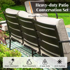 Ensemble de conversation de 7 pièces de mobilier de patio en métal Captiva Designs avec fauteuils pivotants pour jardin, porche, cour arrière