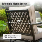 Captiva Designs Ensemble de conversation d'extérieur 5 pièces pour patio avec foyer et fauteuils à bascule à dossier ajouré, pour jardin, bord de piscine, arrière-cour