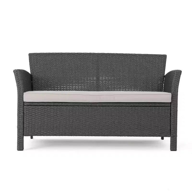 Christopher Knight Home Brynnli Salon de jardin 4 places en osier avec brasero